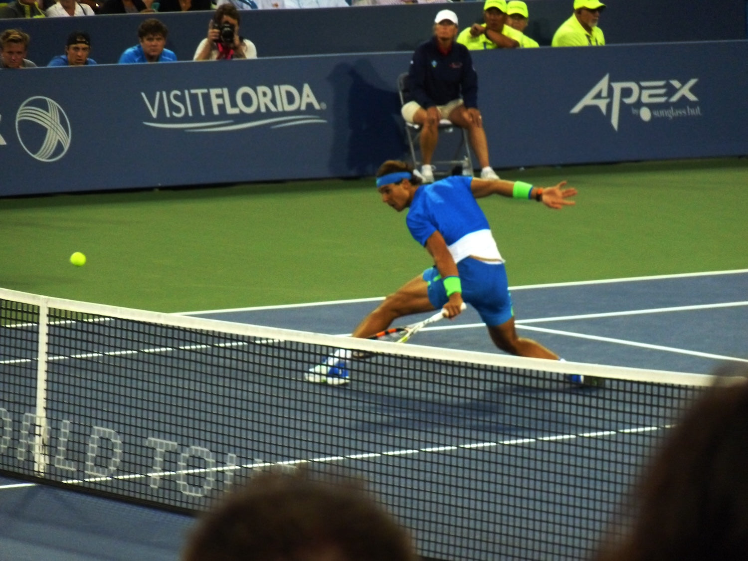 Rafael Nadal at the net