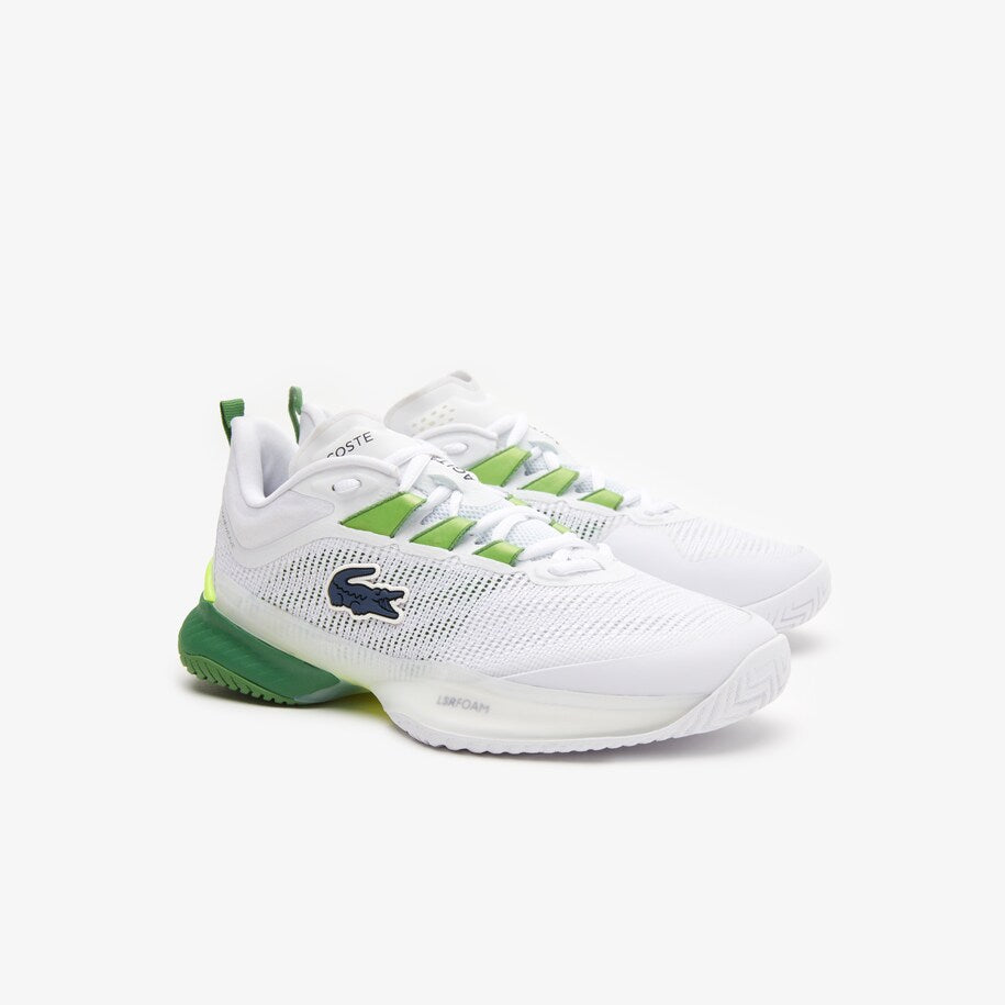 Performance-boosting Lacoste AG-LT23 Ultra Women's Tennis Shoes in White/Green, offering superior energy return