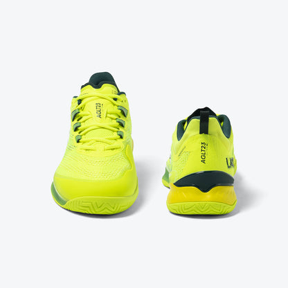 High-performance Lacoste AG-LT23 Men's Tennis Shoes in yellow, ideal for improving agility and speed on the court