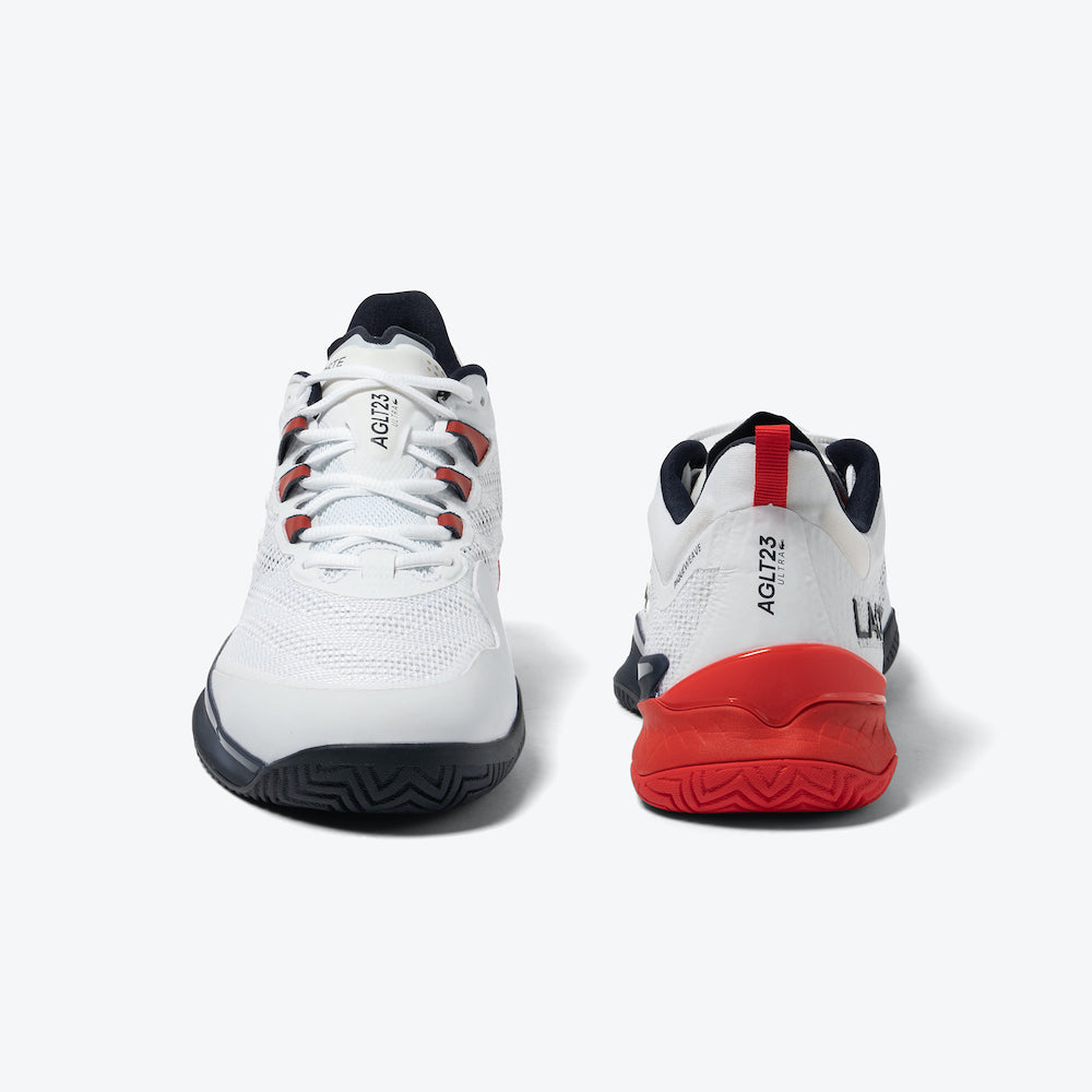 Stylish Lacoste AG-LT23 Ultra Men's Tennis Shoes in White/Navy/Red, perfect for superior on and off-court performance