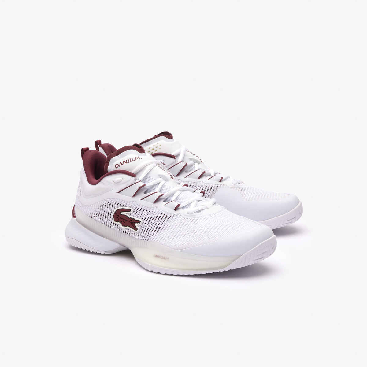 Lacoste AG-LT23 Ultra Medvedev Men's Tennis Shoes - White/Burgundy