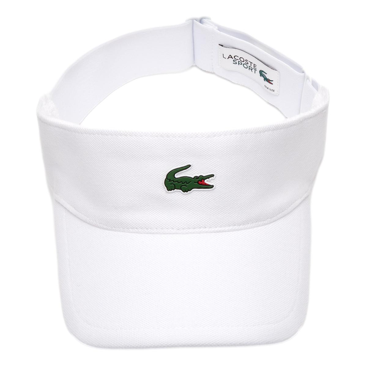 Cotton Lacoste Tennis Visor with Green Crocodile Logo.