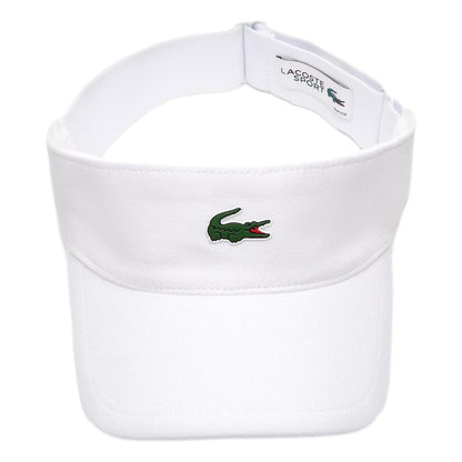 Cotton Lacoste Tennis Visor with Green Crocodile Logo.