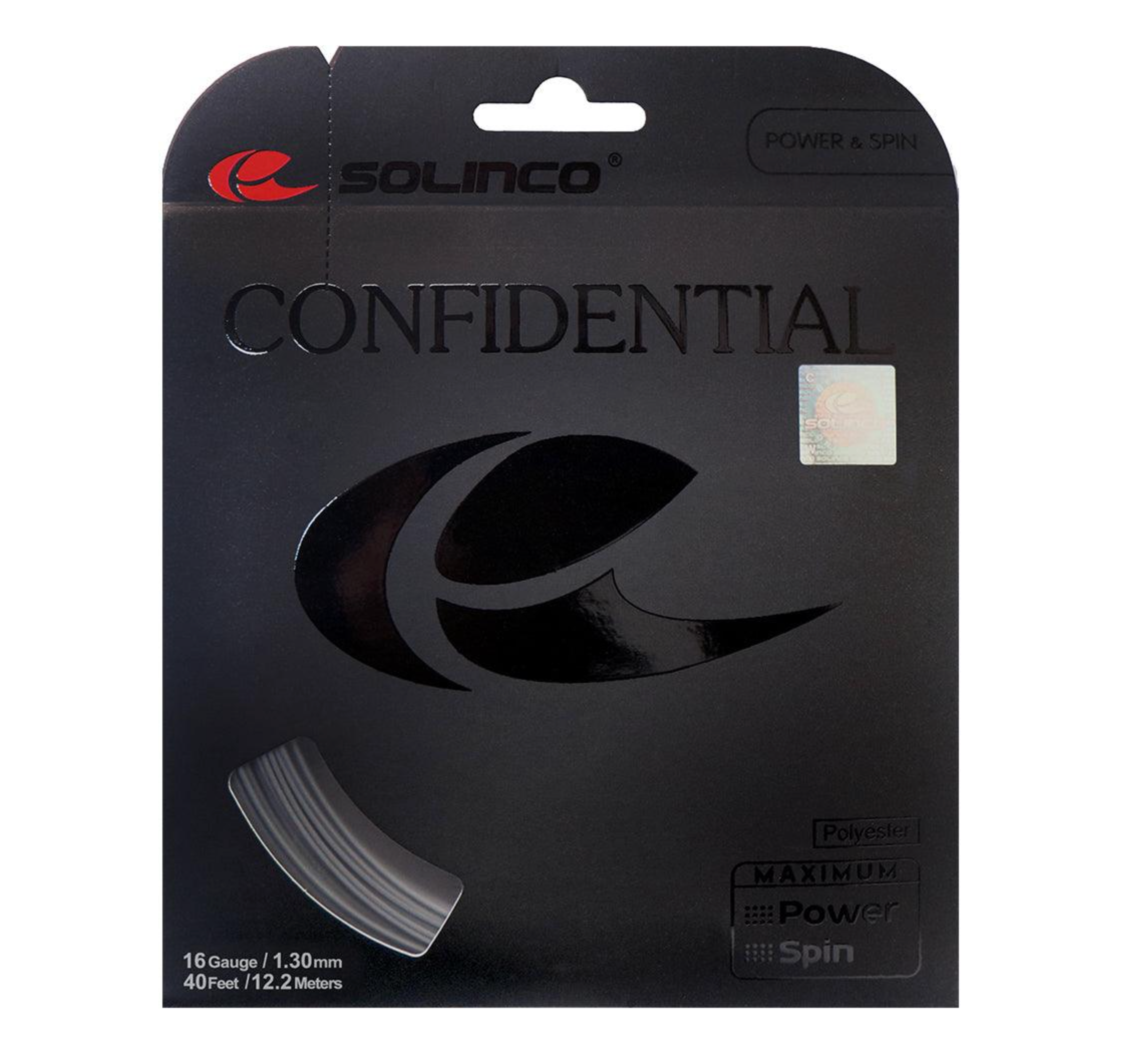 Dark Grey Solinco Confidential 16 Tennis String Set