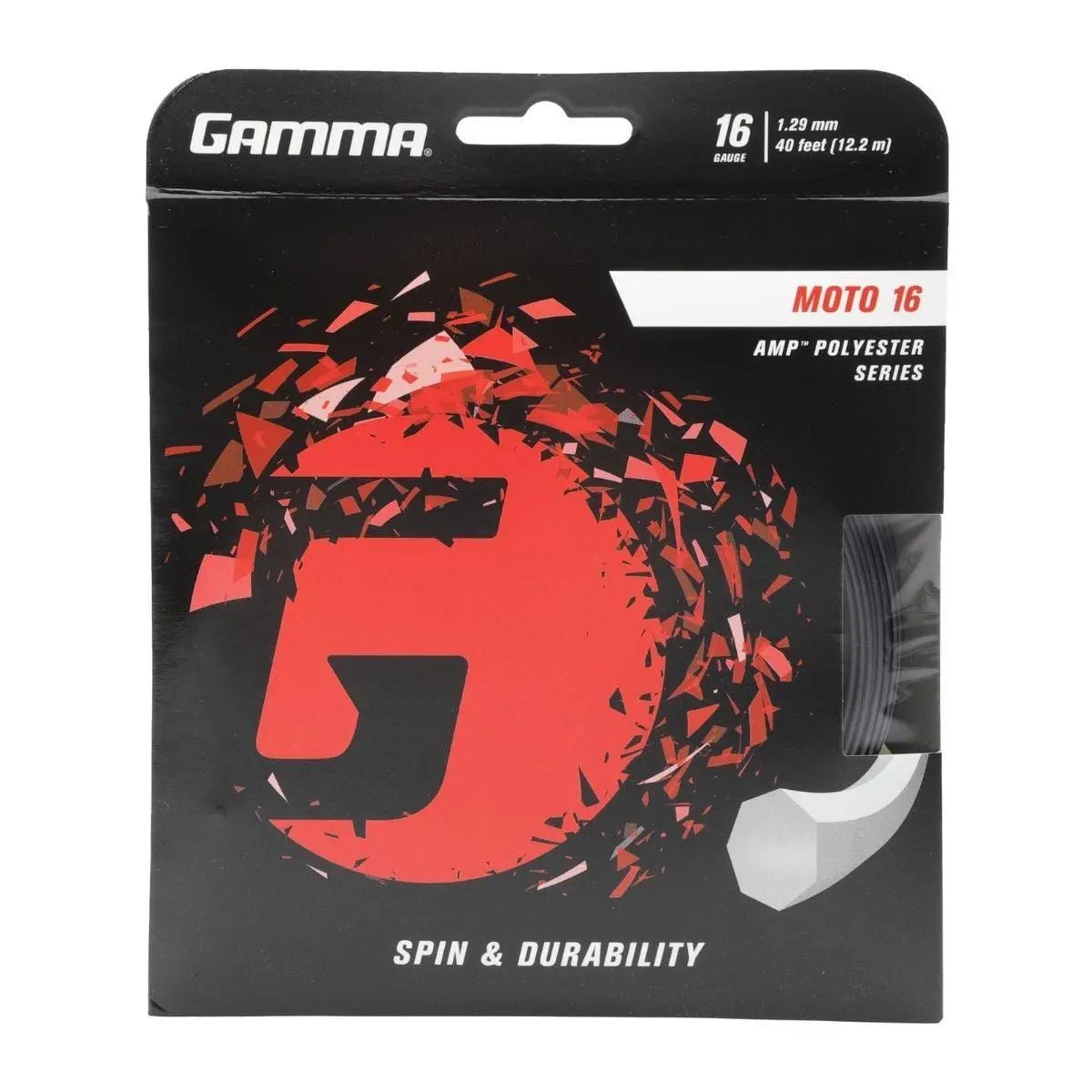 Gamma Moto 16 String Set - Black - Racquet Point