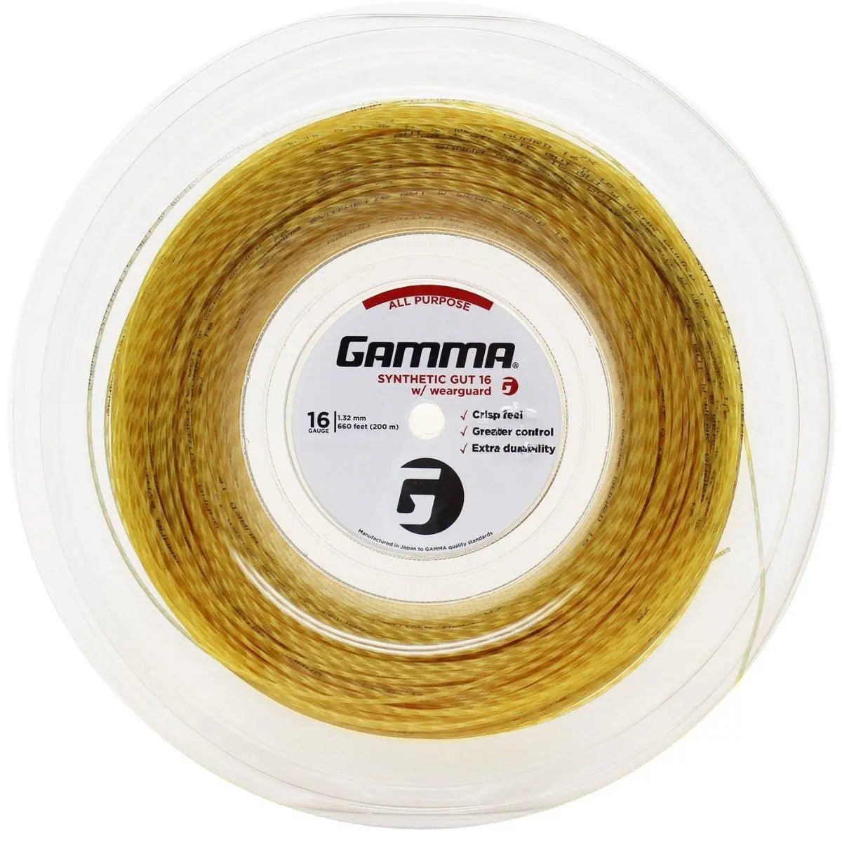 Gamma Synthetic Gut Wearguard 16 String - 660 ft Reel - Racquet Point