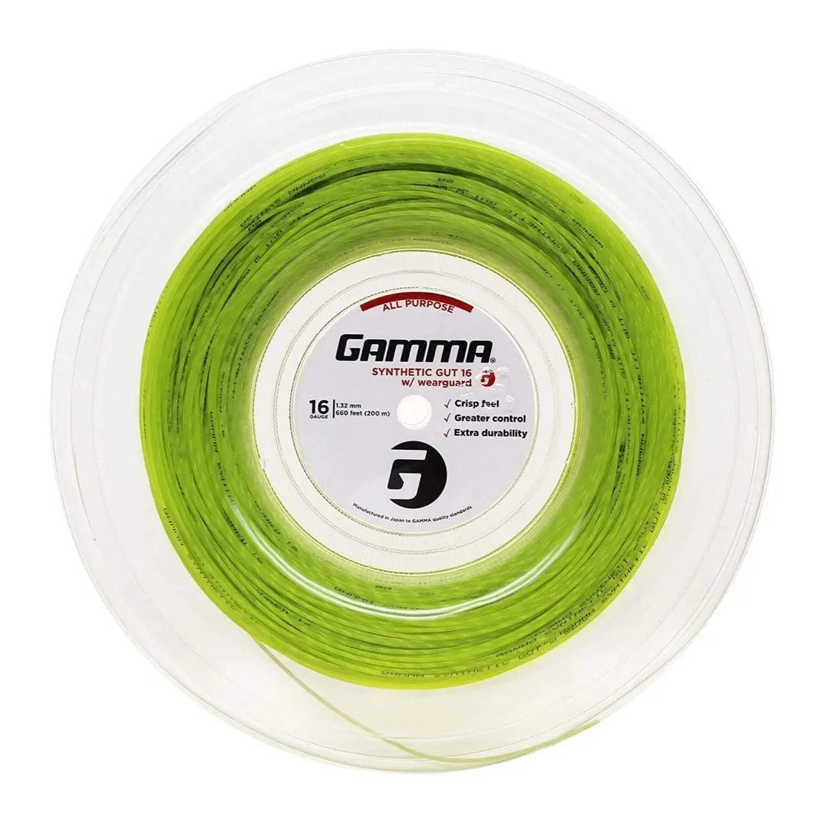 Gamma Synthetic Gut Wearguard 16 String - 660 ft Reel - Racquet Point