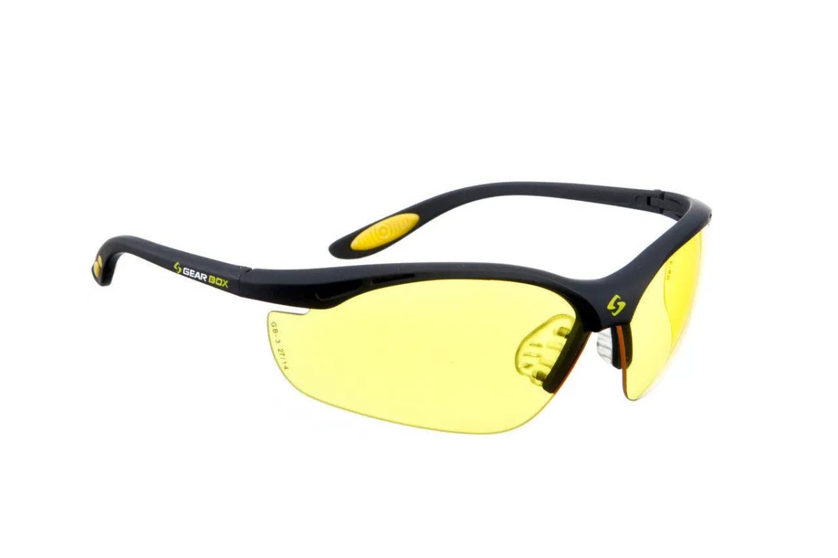 Gearbox Vision Eyewear Amber Lens - Black Frame - Racquet Point