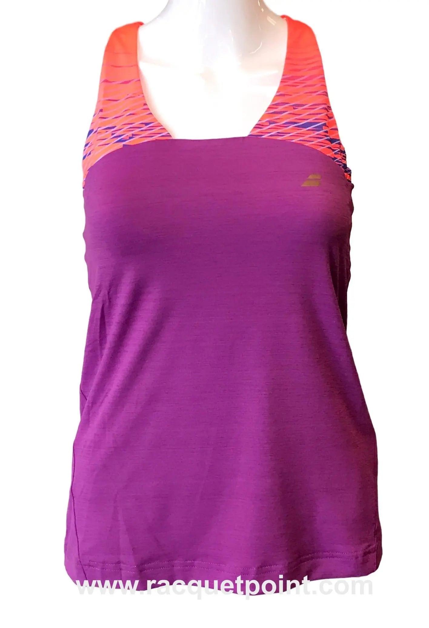 Babolat Women's Perf Racer Tennis Tank Top - Purple/Fluo Red (Pink) Racquet Point