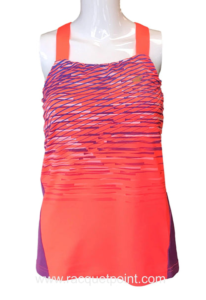 Babolat Women's Tennis Tank Top - Fluo Red (Pink) / Purple Racquet Point