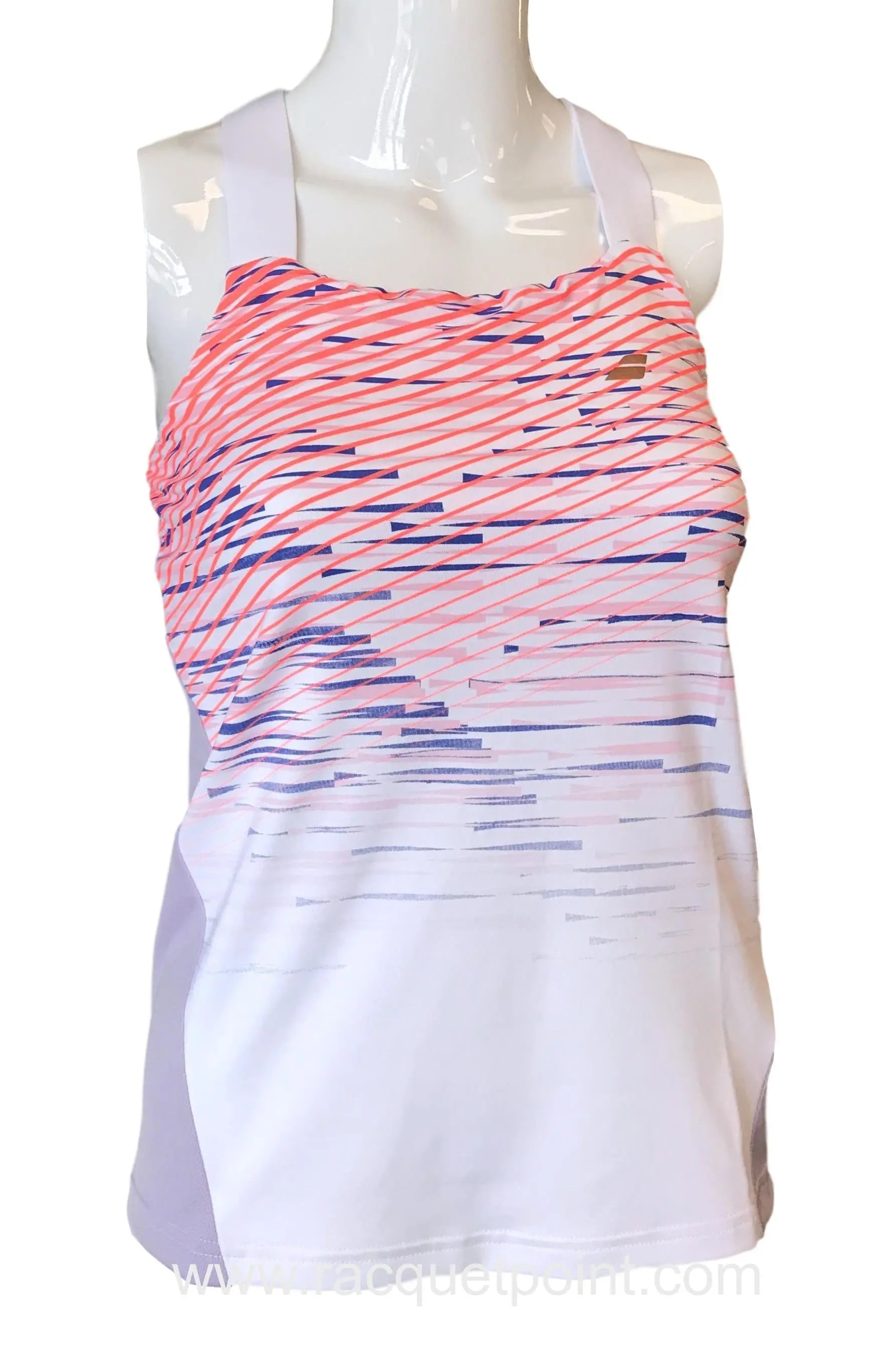 Babolat Women's Tennis Tank Top - White/Light Purple Racquet Point