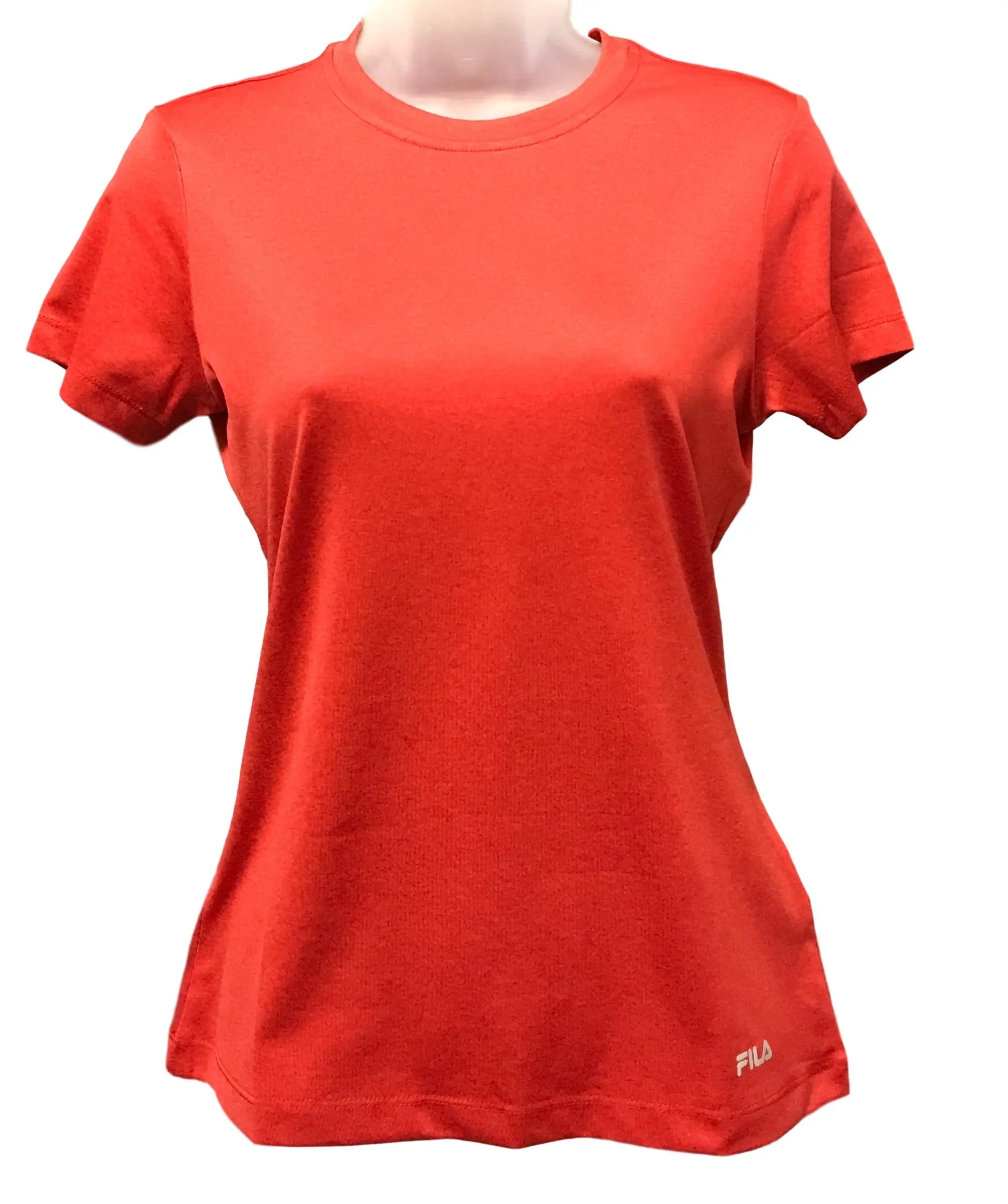 Fila Women's Short Sleeve Crew Heather Tee - Chinese Red Heather Racquet Point