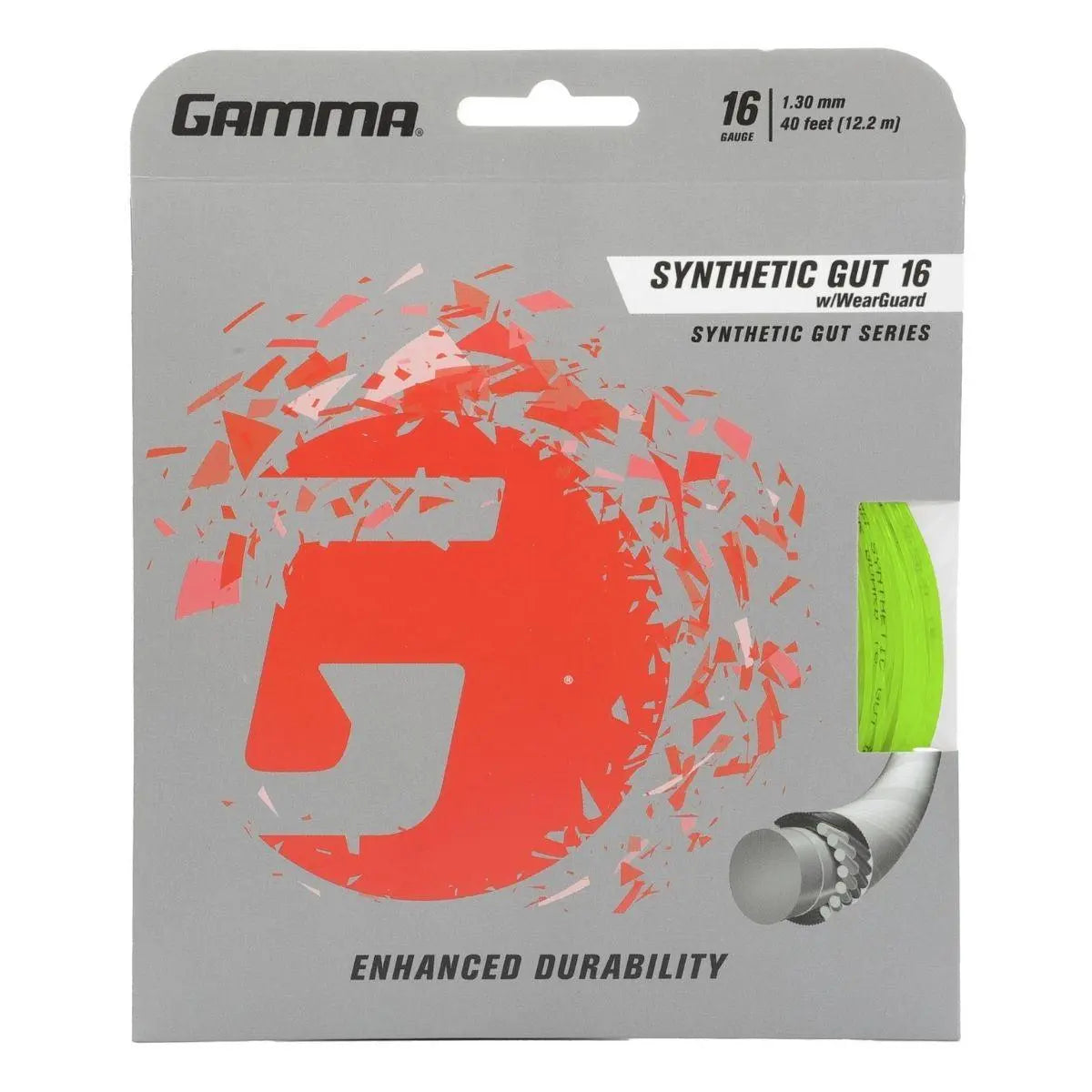 Gamma Synthetic Gut w/ Wearguard 16 String Racquet Point