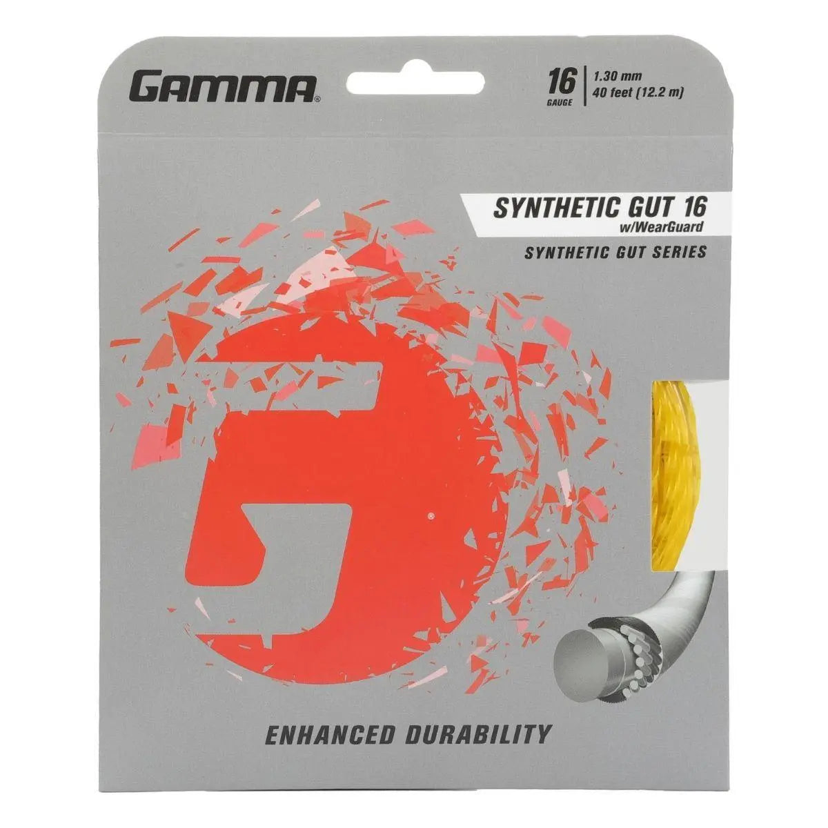 Gamma Synthetic Gut w/ Wearguard 16 String Racquet Point