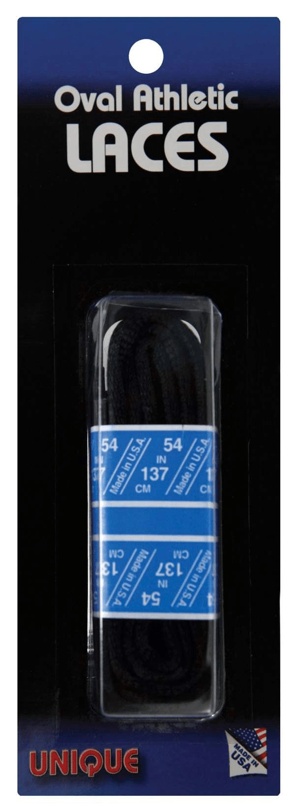 UNIQUE Oval Athletic Shoe Laces - Black Racquet Point