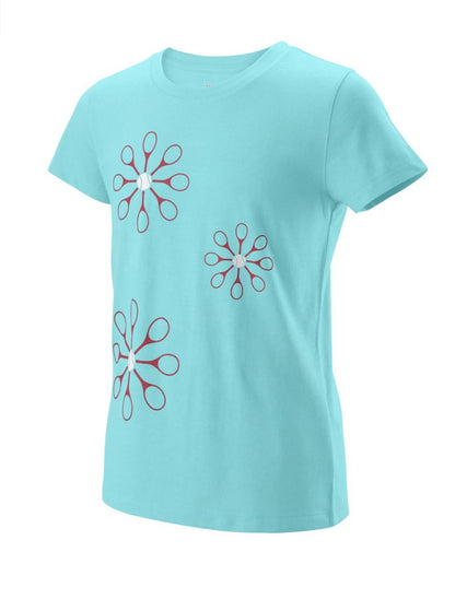 Wilson Girl's Floret Tech Tennis Tee Shirt Racquet Point