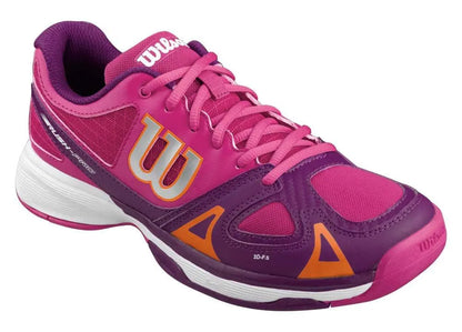 Wilson Rush Pro Junior Tennis Shoes - Pink/Purple/Clementine Racquet Point